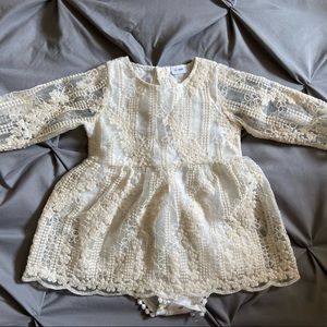 Baby/toddler girl White lace/crochet sheer fall dress